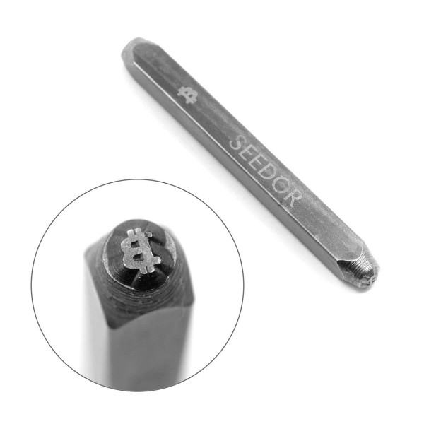 SEEDOR Bitcoin Letter Punch - Premium Quality Bitcoin Logo Stamp Made of Hardened Steel, for Embossing Metal, Leather & Wood, Coins. SEEDOR Bitcoin Letter Punch - Premium Quality Bitcoin Logo Stamp Made of Hardened Steel, for Embossing Metal, Leather & Wood, Coins.