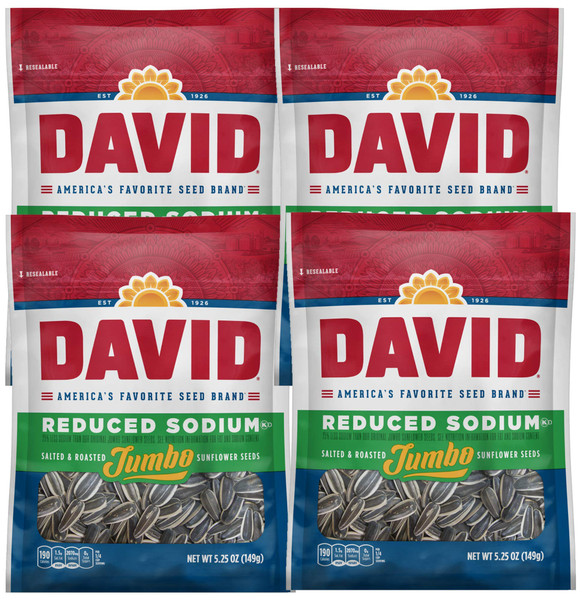 Jumbo Reduced Sodium Sunflower Seeds (4 Pack) 5.25 oz each