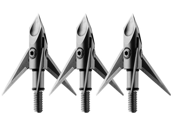 Ramcat Crossbow Broadheads | 3 Pack | 100 Grain Screw-In Cross Bow Hydroschok-X Pivoting Broadhead, Cross Bow Arrow Heads, Bow Hunting Accessories, 0.032”, Stainless Steel, Silver, Model: RAM100CB Ramcat Crossbow Broadheads | 3 Pack | 100 Grain Screw-In Cross Bow Hydroschok-X Pivoting Broadhead, Cross Bow Arrow Heads, Bow Hunting Accessories, 0.032”, Stainless Steel, Silver, Model: RAM100CB