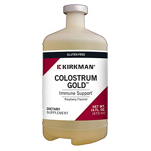 Kirkman Colostrum Gold Immune Support Supplement, 16 Fl Oz, Raspberry Flavored Liquid Bovine Colostrum, Supports Muscle, Skin & Cartilage Tissue Growth, Antibiotic & Added Hormone Free…