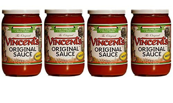 The Original Vincent's Sauce Mild Flavor 16oz 4 Pack From the Heart of Little Italy (Mild)