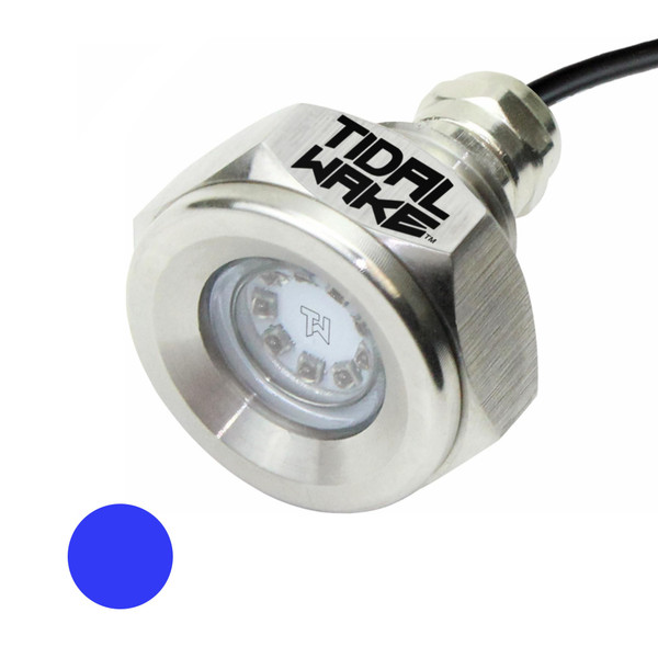 Tidal Wake IP68 Underwater 1/2in Standard Boat Drain Plug LED Light Built-in Driver & Overheat Protection 3 Yr/50,000hr Warranty, 316 Stainless Steel, 12-30v/27w,1800 lumen w/Storage Bag (Blue) Tidal Wake IP68 Underwater 1/2in Standard Boat Drain Plug LED Light Built-in Driver & Overheat Protection 3 Yr/50,000hr Warranty, 316 Stainless Steel, 12-30v/27w,1800 lumen w/Storage Bag (Blue)