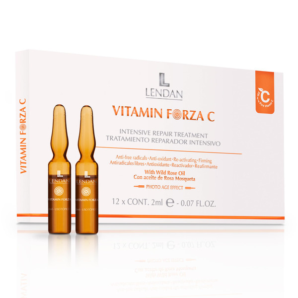 LENDAN - Vitamin C Ampoules - 12 x 2 ml - Intensive Radiance Treatment - Helps Promote Skin Radiance and Smoothness - Enhances Skin Glow
