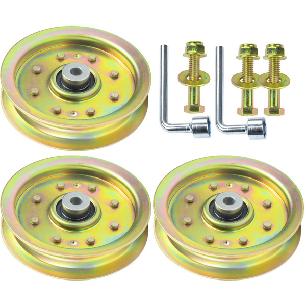 POSFLAG 3 Pack 753-08171 Idler Pulley Kit Replaces Cub Cadet 756-04129B Idler Pulley 756-04129B, Idler Pulley 753-08171, MTD 75308171, 756-04129, 956-04129 753 08171 for Cub Cadet RZT50, LTX1040 Decks