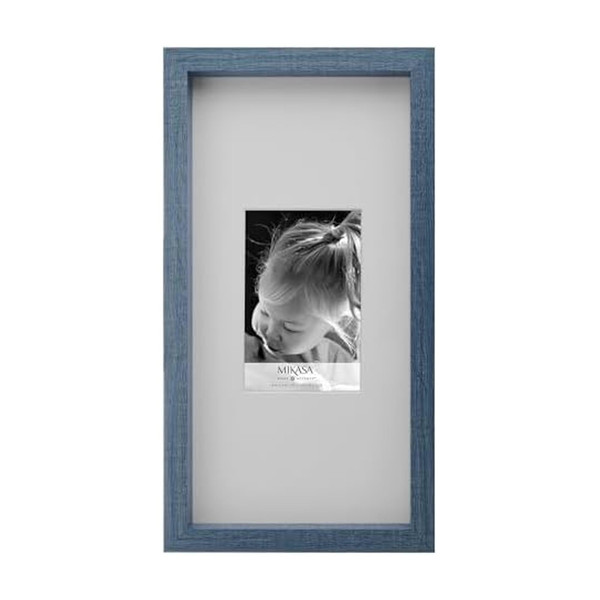 Mikasa Navy Gallery Frame-7x14 Matted to 4x6, 8.03x1.57x15.04 Inch