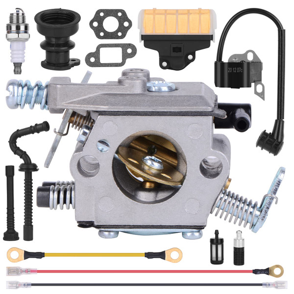 Snlazp MS250 Carburetor for STIHL 025 023 021 MS210 MS210C MS230 MS230C Chainsaw w Tune Up Kit Air Filter Fuel Line(MS250)