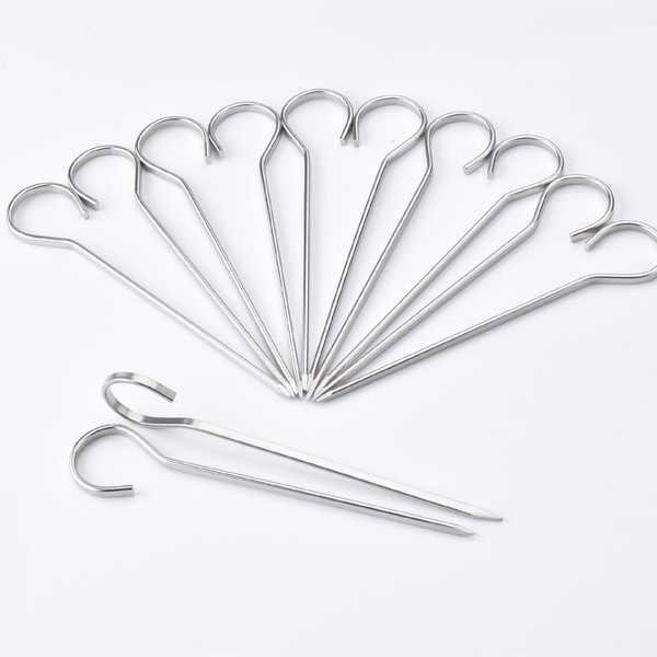HONSHEN 4.75" Flat Stainless Skewers,Mini Short Barbecue Needle Barbecue Skewers,Baking Rods,Corn on The Grill, 12 pcs (4.75 INCH Flat BBQ 12)