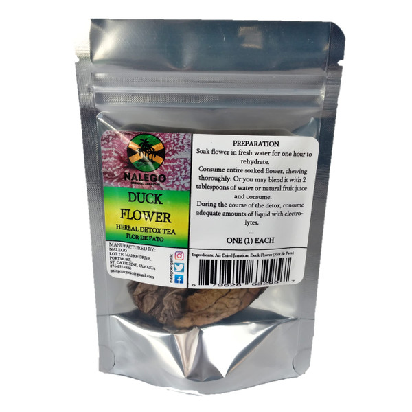 Nalego Duck Flowers Detox Tea | 1 Duck Flower | Wildcrafted Jamaican Alkaline Herbal Tea (Flor de Pato, Palo Guaco)