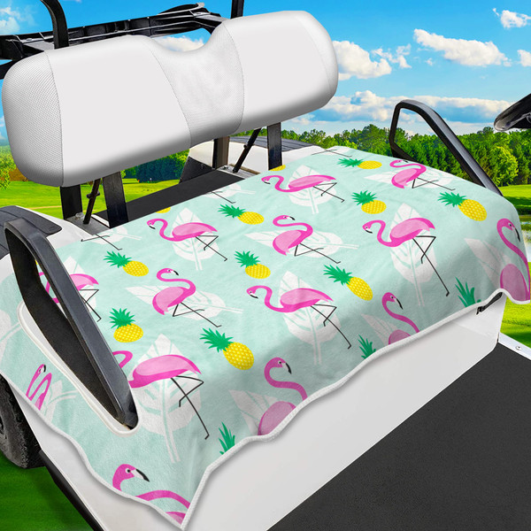 ENYORSEL Golf Cart Seat Covers, Pineapple Flamingo Golf Cart Seat Towel Blanket for All EZGO, Yamaha, Club Cars, Icon and More Cart, 100% Microfiber, Essential Golf Cart Accessories, 51'' x 31'' ENYORSEL Golf Cart Seat Covers, Pineapple Flamingo Golf Cart Seat Towel Blanket for All EZGO, Yamaha, Club Cars, Icon and More Cart, 100% Microfiber, Essential Golf Cart Accessories, 51'' x 31''
