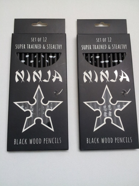 International Arrivals Ninja Black Wood Graphite Pencils 24 Pack