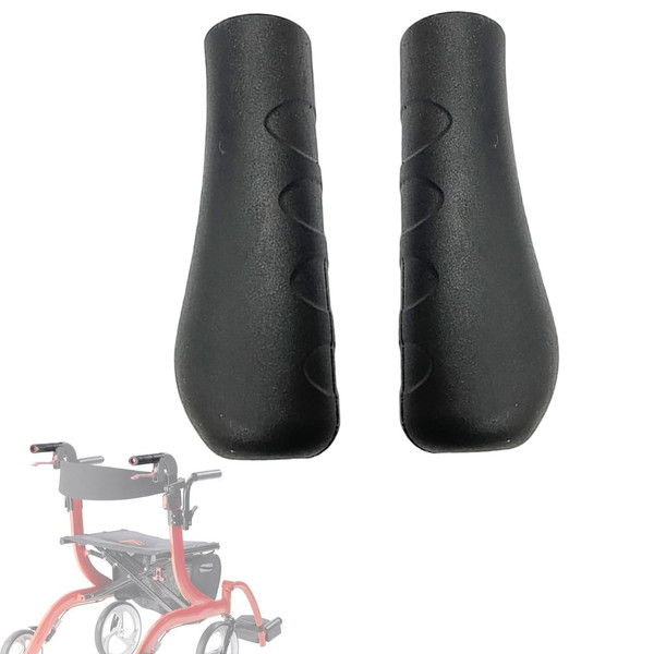 Rollator Hand Grip for Rolling Walker Replacement - Mobility Disabled Patient Handgrips Accessories, 0.78"(20mm), 2 Pcs (Black-B)