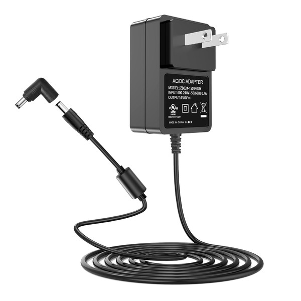 MAREISA for Litter Robot 4 Power Cord, 15V DC Power Supply 15Volt Power Adapter Compatible with Litter Robot 2, 3, 4 Open Air Self Cleaning Cat Litter Box