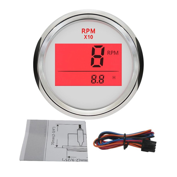 ELING Digital Tachometer RPM Gauge with Hour Meter for Car Truck Boat Yacht 0-9990RPM 52mm(2") with Backlight ELING Digital Tachometer RPM Gauge with Hour Meter for Car Truck Boat Yacht 0-9990RPM 52mm(2") with Backlight
