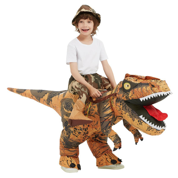 GOOSH Inflatable Dinosaur Costume Kids –Halloween Party Blow up T Rex Outfit, Breathable Fabric, Lightweight & Flexible for Cosplay, Parades (2-3Yrs)