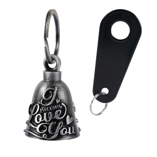 Motorcycle Bell for Biker Good Luck Riding Bells with Hanger Motorcycle Accessory or Keychain for Luck Rider Gift (I Fucking Love You, 1)