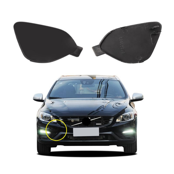 Goholy Car Front Bumper Tow Hook Cover Cap Compatible With Volvo S60 S60L V60 2014-2018, Right Passenger Side, Black, Plastic, Modern Style, 39820294 31323839