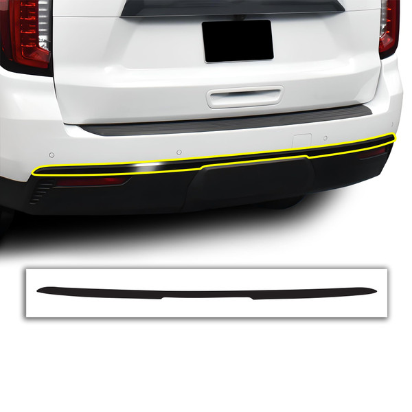 BOGAR TECH DESIGNS for GMC Yukon 2021-2025 Rear Bumper Chrome Delete Overlay, Gloss Black