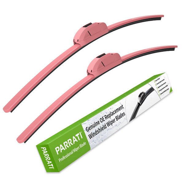 OEM QUALITY 28" + 14" PARRATI Premium All-Season Pink Windshield Wiper Blades (Set of 2)