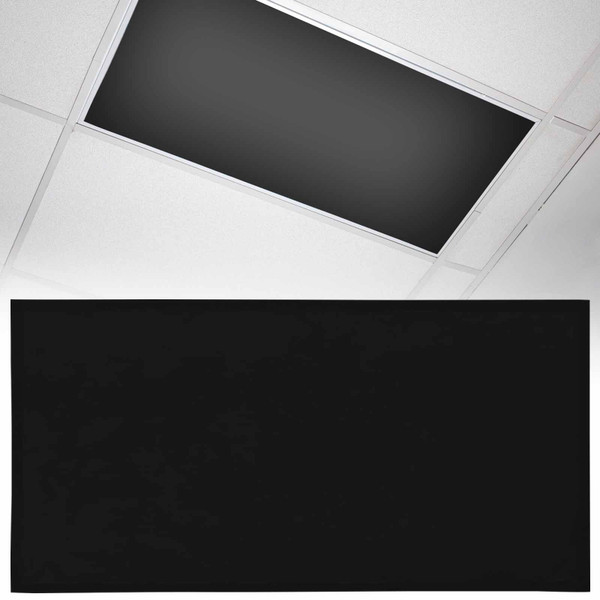 Magnetic Light Cover for Classroom Drop Ceiling,1 Pack 4x2 Ft Fluorescent Light Covers for Office Home Ceiling Light Pure Black Solid Color Lampshade