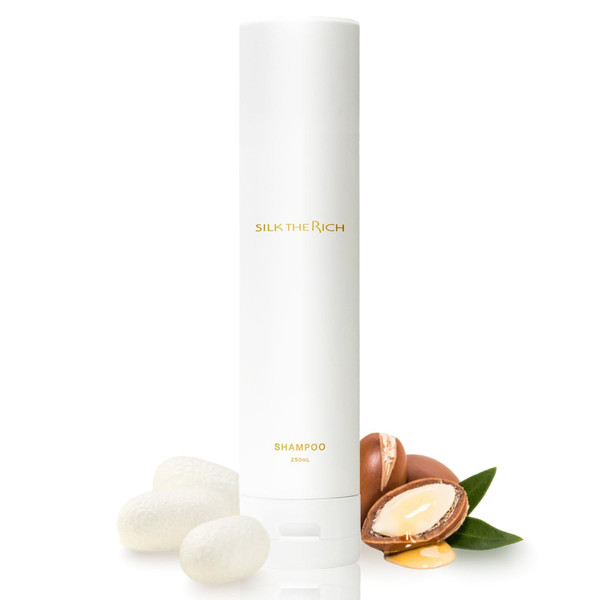 SILK THE RICH Shampoo, Moisturizing & Repairing Hair Shampoo for Women & Men, Hydrating for Dry, Damaged, Color-Treated Hair, Sulfate-Free, Paraben-Free, Silicone-Free, White (8.5 fl oz, 250 ml)