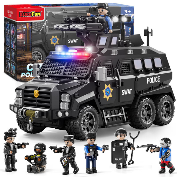 KukuFun Toddler Boy Toys for 3 4 5 Year Old Boys, Police Cars for Kids Ages 3-5, Police car with Sounds Light, 3 4 5 6 7 8 9 10 Year Old Boys Toddlers Birthday Gifts
