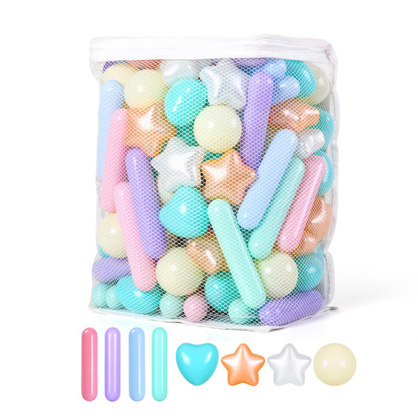 Heopeis 150 Ball Pit Balls for Ball Pits, Baby Pool - Kids Toddlers Phthalate Free BPA Free Crush Proof Plastic Toy Balls Water Toys for Kids with Storage Bag