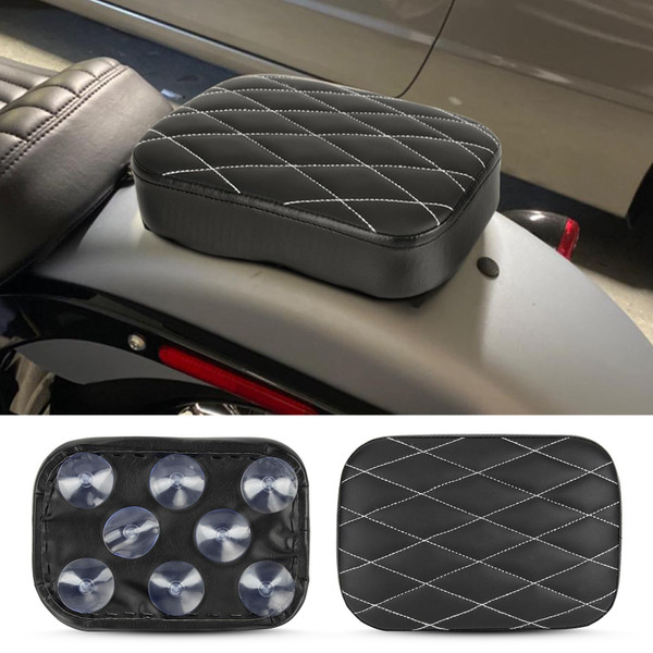 8 Suction Cup Seat, PSLER motorcycle Rear Passenger Pillion Pad Seat Cushion Pad for Sportster 883 1200 Dyna Cruiser Custom Chopper, with 8 Suction Cup，Diamond Shaped Surface
