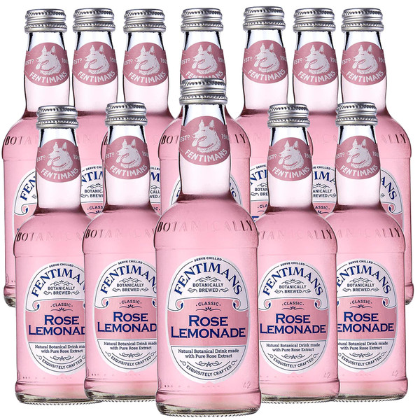 Fentimans Botanically Brewed Classic Rose Lemonade Sparkling Soda, 9.3 fl oz Bottles – Premium Craft Soda/Mixer for Cocktails & Refreshing Drinks