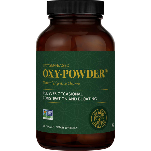 Global Healing Center Oxy-Powder Oxygen Based Safe and Natural Colon Cleanser and Relief from Occasional Constipation (120 Capsules)(Packaging may vary)