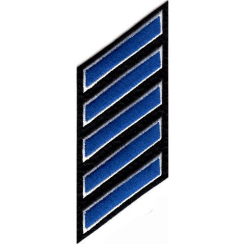 Uniform Service Hash Marks - Royal-White on Black Felt Backing - 5 Hashes