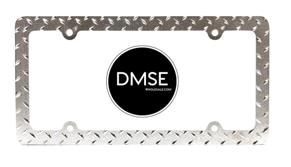 DMSE Heavy Duty Metal Diamond Plate Plated License Plate Frame Cool Decorative Design for Any Vehicle (Chrome) DMSE Heavy Duty Metal Diamond Plate Plated License Plate Frame Cool Decorative Design for Any Vehicle (Chrome)