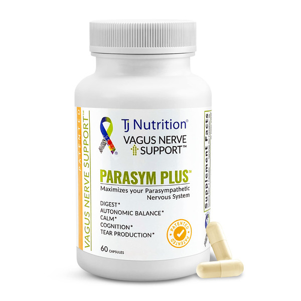 TJ Nutrition Parasym Plus Vagus Nerve Support, Patented Digestive Nutritional Supplements, Energy Booster for Men and Women, Memory Supplement for Brain, Gentle Immune System Support, 60 Capsules