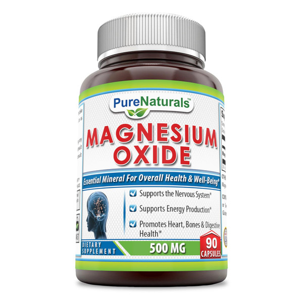 Pure Naturals Magnesium Oxide Quick Release Capsules, 500 Mg, 90 Count