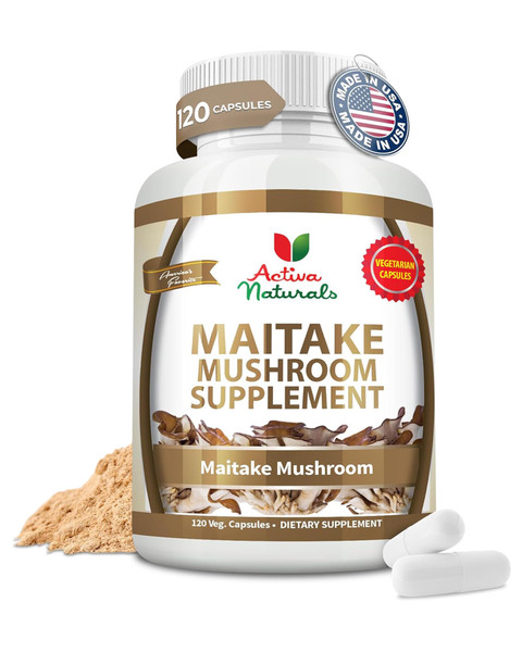 Activa Naturals Maitake Mushroom Supplement - 1500mg, 120 Vegetarian Capsules with Grifola Frondosa Mushrooms, No Fillers, Chemicals, Additives, or Artificial Colors