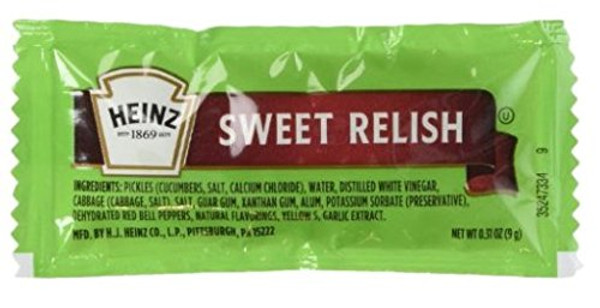 Heinz Sweet Relish Single Packs 50 Packs