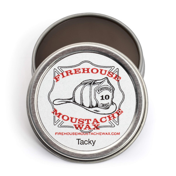 Firehouse Moustache Wax - Made in USA - for Beard & Mustache Shaping - All-Weather, Naturally Scented and Colored Beard Wax (WACKY TACKY, 1 Ounce Tin) - Handmade in Small Batches by John the Fireman