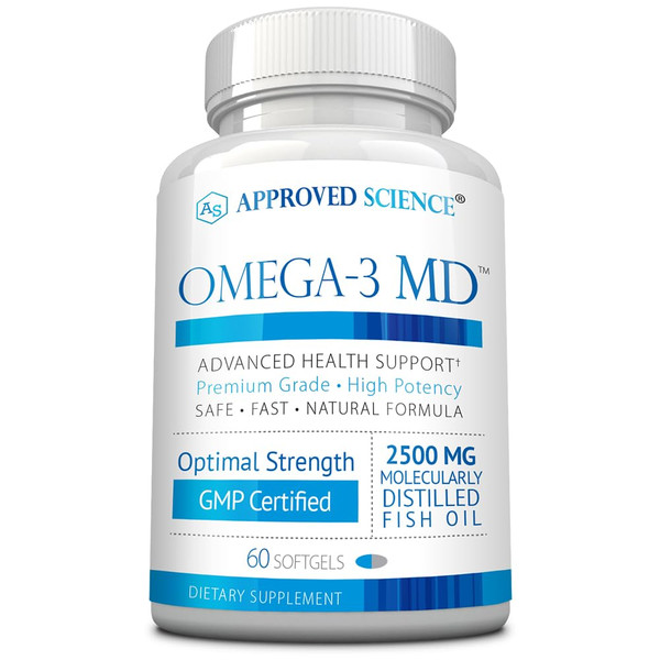 Omega-3MD - Fish Oil EPA & DHA - Improve Cognitive Health - 1 Month Supply