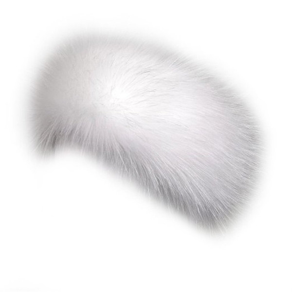 Dikoaina Womens Faux Fur Headband Winter Earwarmer Earmuff Ski (White)