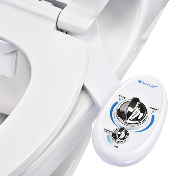 Brondell Bidet Left Hand Bidet Attachment SouthSpa Dual Nozzle - control panel on left side - Dual Positionable Nozzles for front and rear wash, LH-12 Brondell Bidet Left Hand Bidet Attachment SouthSpa Dual Nozzle - control panel on left side - Dual Positionable Nozzles for front and rear wash, LH-12