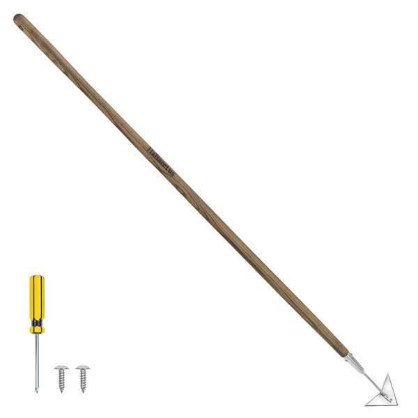 Haliaeetus Triangle Hoe, 60'' Scuffle Hoe for Keeping Your Back from Tiring Out, Weeding Just in Push-Pull Motion, Rogue Hoe with Triangle Head for Quickly Clear Out a lot of Weeds from All Direction