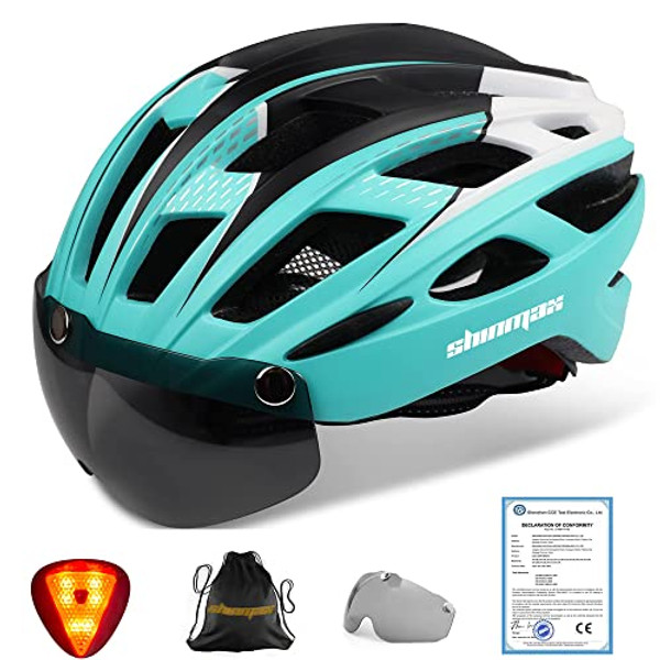 Shinmax Bike Helmet, CPSC/CPC Bike Helmet for Adult Men Women with Magnetic Goggles&Led Back Light Cycling Helmet Adjustable SM-T69 Shinmax Bike Helmet, CPSC/CPC Bike Helmet for Adult Men Women with Magnetic Goggles&Led Back Light Cycling Helmet Adjustable SM-T69
