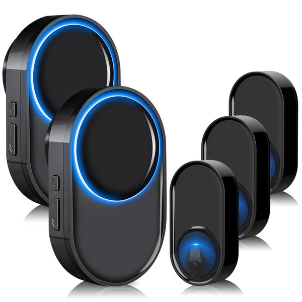 Wireless Doorbell - PHYSEN Waterproof Doorbell Chime Kits 2 receivers - Operating at 1300 ft Range - 58 Melodies 5 Volume Levels & LED Flash - Door Bells & Chimes Wireless for Home Classroom Wireless Doorbell - PHYSEN Waterproof Doorbell Chime Kits 2 receivers - Operating at 1300 ft Range - 58 Melodies 5 Volume Levels & LED Flash - Door Bells & Chimes Wireless for Home Classroom
