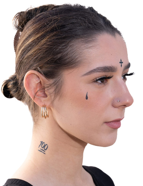 Thug Ink Temporary Tattoos – Volume I – 10-Piece Set | Teardrop, Praying Hands, Cross & More | Water-Transfer Fake Tattoos for Face & Body – Classic OG Thug Life Collection
