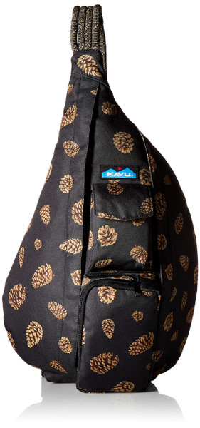 KAVU Original Rope Sling Pack with Adjustable Rope Shoulder Strap, Pine Cones