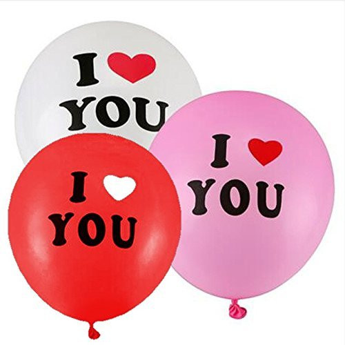 [USA-Sales] Happy Valentines Day Party I Love You Heart Balloons, Qty. 20 pcs, 12" Premium Latex Quality, Assorted Colors, by USA-Sales Seller