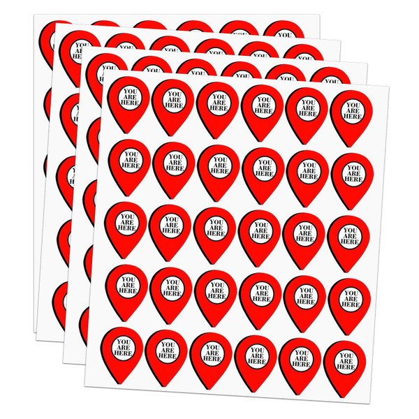You are Here Map Pointer Stickers 0.5 x 0.7 Inch Each – Perfect for Maps, Projects & More,120 Pcs