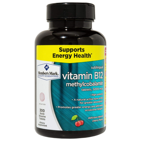 Members Mark Sublingual Vitamin B12 5000mcg (300 Count)