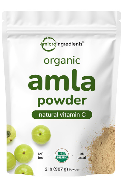 Micro Ingredients Organic Amla Powder (Amalaki) | 32oz, India Origin Gooseberry Powder | Rich in Vitamin C, Antioxidants, Supports Immune, Digestive & Skin Health, Non-GMO, Vegan & Keto Friendly