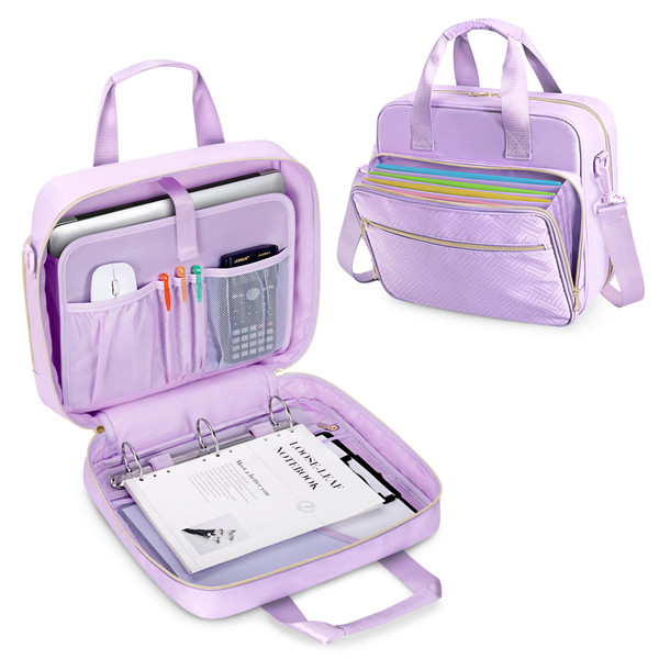 Prokva 3 Ring Zipper Binder 2 Inch, Accordion File Organizer with Shoulder Strap, Zip Up Binder with 500-Sheet Capacity, Purple Prokva 3 Ring Zipper Binder 2 Inch, Accordion File Organizer with Shoulder Strap, Zip Up Binder with 500-Sheet Capacity, Purple