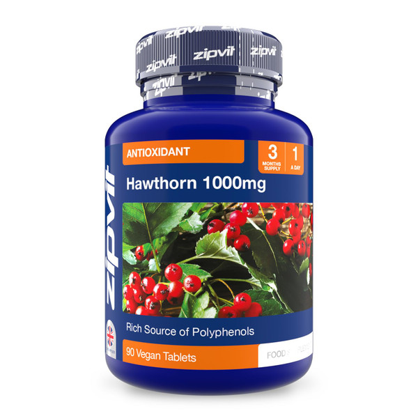 Zipvit Hawthorn 1000mg | 90 Tablets | Vegetarian | High Strength & Purity | 3 Months Supply